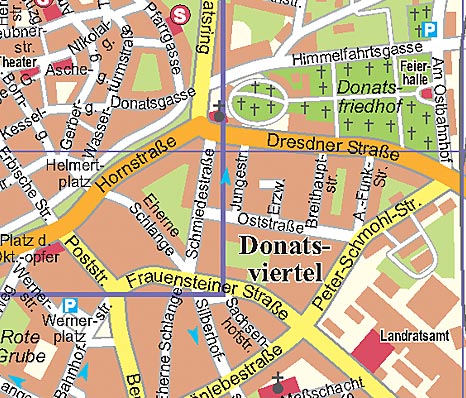 Karte Freiberg