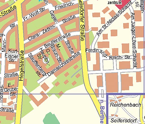Karte Freiberg