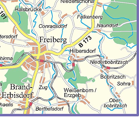 Karte Freiberg