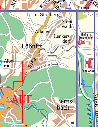 Karte Aue, 1. Auflage