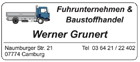 Fuhrunternehmen & Baustoffhandel Werner Grunert